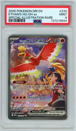 Pokemon TCG Ethan's Ho-Oh ex 230/182 Destined Rivals Special Illustration PSA 9 - Image 1