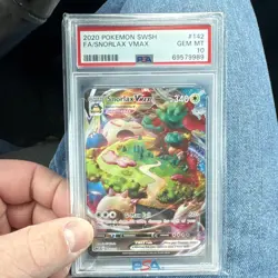 Pokemon Snorlax VMAX Full Art Ultra Rare Holo 142/202 Sword & Shield PSA 10 - Image 1