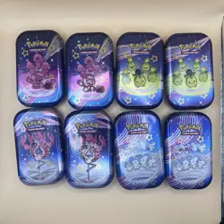 Pokemon TCG - Paldean Fates Mini Tin Artwork Collection (Empty) - Set of 8 Tins - Image 1