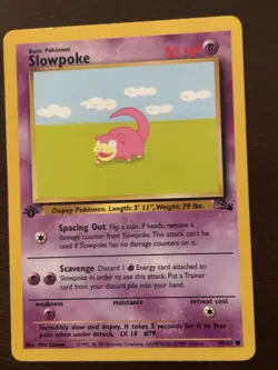 Pokemon TCG Slowpoke Fossil 1st Edition Common 55/62 Basic 50 HP Regular - Image 2