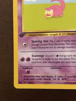 Pokemon TCG Slowpoke Fossil 1st Edition Common 55/62 Basic 50 HP Regular - Image 3