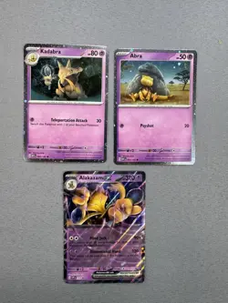 Abra 063 + Kadabra 064 + Alakazam ex SVP 050 MINT 151 Promo 3 Card Set Pokemon - Image 1