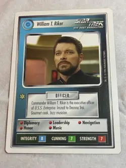 Star Trek CCG 1E WB94 Alpha WILLIAM T. RIKER Rare Card NEVER PLAYED - Image 1
