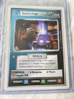 Star Trek CCG 1E WB94 Alpha GEORDI La FORGE Rare Card NEVER PLAYED - Image 1