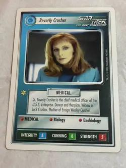Star Trek CCG 1E WB94 Alpha BEVERLY CRUSHER Rare Card NEVER PLAYED - Image 1
