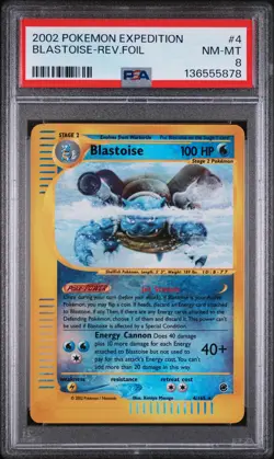 BLASTOISE E-Card Expedition Reverse Holo #4 PSA 8 Vintage Pokemon [Nostalgium] - Image 1