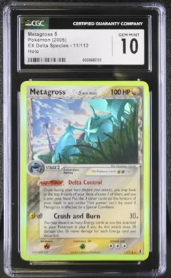 CGC 10 GEM MINT Metagross 2005 EX Delta Species 11/113 Holo Pokemon Card - Image 1