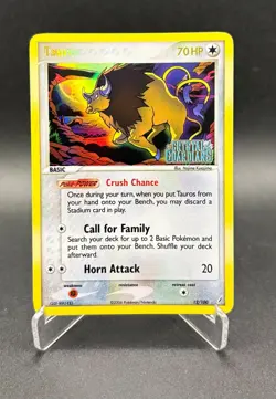 Pokemon Tauros 12/100 - Reverse Holo Stamped Rare EX Crystal Guardians 2006- LP - Image 1