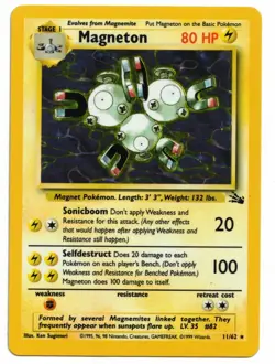 Pokemon Card: Magneton HOLO 11/62 Fossil Set Vintage Rare! EX/NM - Image 1