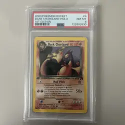Pokemon PSA 8 Dark Charizard #4 Holo 1ST Edition Team Rocket 2000 English - Image 1