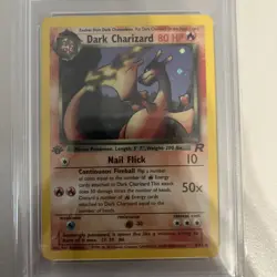 Pokemon PSA 8 Dark Charizard #4 Holo 1ST Edition Team Rocket 2000 English - Image 4