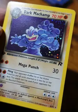 Dark Machamp 10/82 1st Edition Team Rocket Holo Rare Pokemon Card LP - Image 3