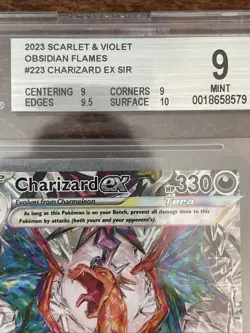 2023 Charizard EX SIR 223/197 Scarlet & Violet Obsidian Flames BGS 9 MINT - Image 3