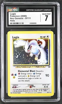 Pokemon Neo Genesis Lugia Holo 9/111 CGC 7 NM - Image 1