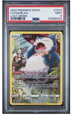 Pokemon Snorlax TG10/TG30 Lost Origin Trainer Gallery Ultra Rare Full Art PSA 9 - Image 1