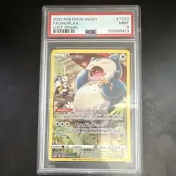 Pokemon Snorlax TG10/TG30 Lost Origin Trainer Gallery Ultra Rare Full Art PSA 9 - Image 2