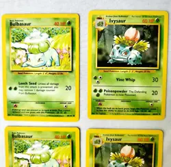 Pokemon Base Set Bulbasaur & Ivysaur WOTC 1999 Era VTG Pokemon Card TCG - Image 3