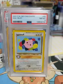 Pokemon TCG Igglybuff 40/75 Neo Discovery PSA 8 - Image 1