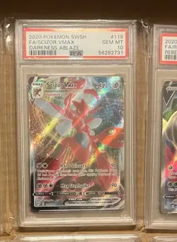 2020 POKEMON SWORD & SHIELD DARKNESS ABLAZE #119 FULL ART/SCIZOR VMAX PSA 10 - Image 1