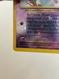 Pokemon Southern Islands Mew Reverse Holo 1/18 LP - Image 3