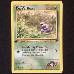 Koga's Ekans 1st Edition 77/132 | Gym Challenge 2000 | Pokemon TCG WOTC | NM - Image 1