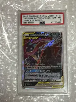 2019 Pokemon SM Unbroken Bonds Greninja Zoroark Tag Team GX Holo #107/214 PSA 10 - Image 3