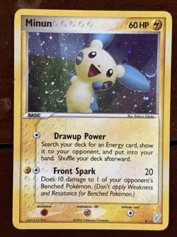 Pokemon Ex Trainer Kit Minun 6/12 Holo Rare LP Swirl - Image 1