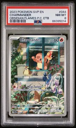 2023 POKEMON SVP EN-SV CHARMANDER #044 OBSIDIAN FLAMES ETB PROMO PSA 8 - Image 1