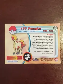 Pokemon Topps Chrome Series 1 Tv Animation Ed. Ponyta #77 Holo Foil (Neat Mint) - Image 3