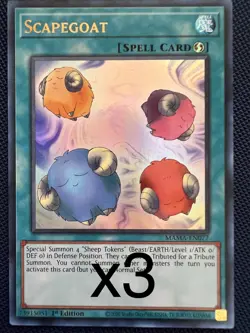 3X Yugioh Scapegoat MAMA-EN077 Ultra Rare 1st Edition NM - Image 1