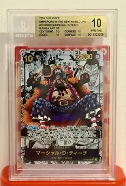 2024 ONE PIECE EMPERORS JPN #OP09093 MARSHALL.D. TEACH MANGA ART SR BGS 10 - Image 1