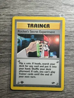 Pokemon Rocket’s Secret Experiment 1st Edition Trainer Card 120/132 NM - Image 1