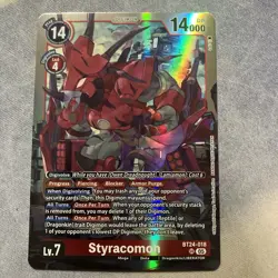 Digimon Card Game BT24-018 SR Styracomon Time Stranger - Image 1