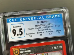 Metazoo Cryptid Nation Mothman Reverse Holo 1st Edition CGC Graded 9.5 Rare Card - Image 3