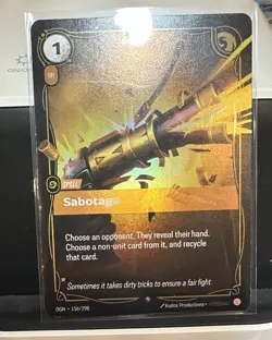 Riftbound English - Sabotage - OGN 156/298 - Foil NM Origins Card - Image 1
