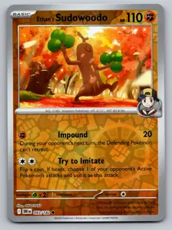 Pokemon Trading Cards Destined Rivals Reverse Holo Ethan's Sudowoodo 93/182 - Image 1