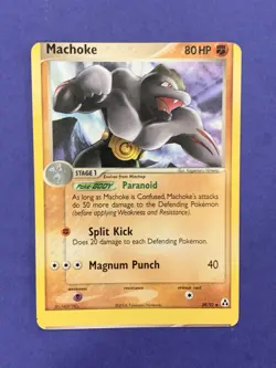 2006 Pokemon MISCUT ERROR Non Holo Card MACHOKE 39/92 - Image 1