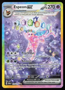 2025 POKEMON PRE EN PRISMATIC EVOLUTIONS #155 ESPEON EX SIR Illustration Rare - Image 1