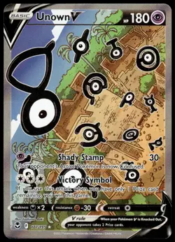 Unown V 177/195 Pokemon TCG Silver Tempest Holo Ultra Rare Alt Art NM - Image 1