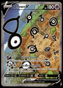 Unown V 177/195 Pokemon TCG Silver Tempest Holo Ultra Rare Alt Art NM - Image 3