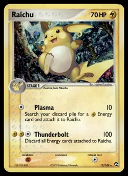 Raichu 12/108 Pokemon TCG 2007 Power Keepers Holo Rare MP - Image 1