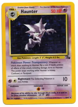 Pokemon Card: Haunter HOLO 6/62 Fossil Set Vintage Rare! EX - Image 1