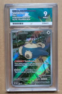 Pokemon TCG Snorlax 051 Black Star Promo - Pokemon Center Stamp- Grade Ace 9 - Image 1