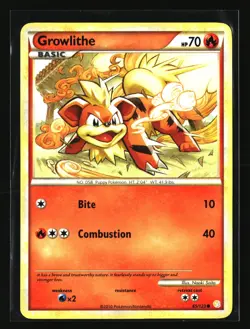 Pokemon GROWLITHE 65/123 Common (2009 HeartGold SoulSilver) NM/Near Mint - Image 1