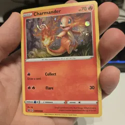 Charmander Pokemon SWSH092 Black Star Promo Holo With HD Swirl Above Tail Flame - Image 1