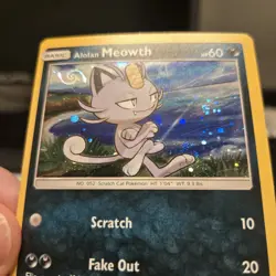 Meowth Pokemon Sun And Moon Sm43 Black Star Promo With HD Swirl - Image 2