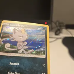 Meowth Pokemon Sun And Moon Sm43 Black Star Promo With HD Swirl - Image 3