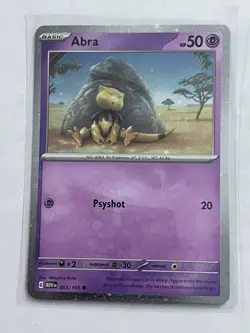 Pokemon TCG 151 Cosmos Holographic Abra 063/165 w Swirl Near Mint - Image 1