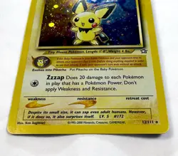 Pokemon TCG Pichu Holofoil 12/111 Neo Genesis Rare Vintage WOTC 2000 LP/MP - Image 4