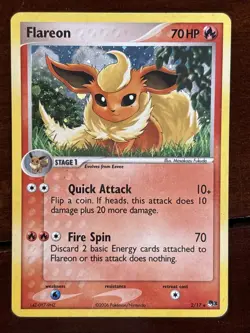 Pokemon POP Series 3 Flareon 2/17 Holo Rare LP - Image 1